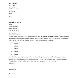 Cover Letter Template Download | 101 Business Letter