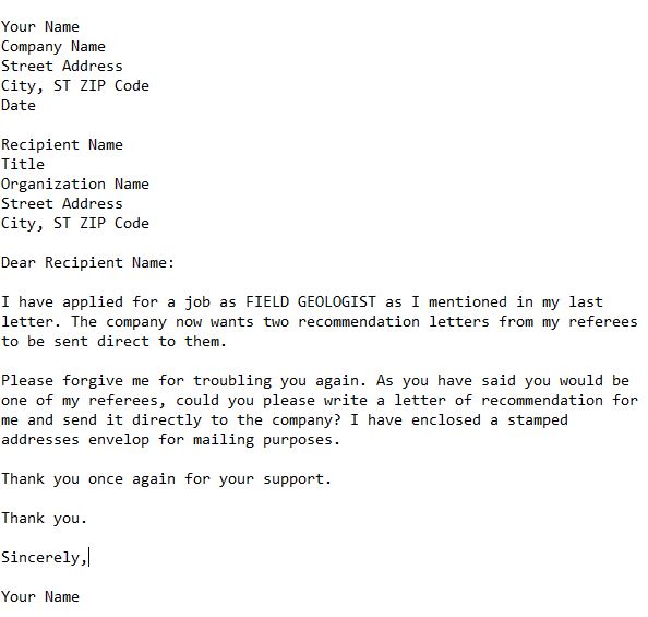 Asking Someone To Write A Recommendation 101 Business Letter